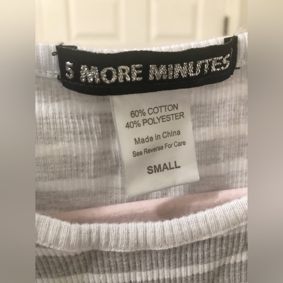 5 More Minutes Grey White Stripped Midi Dress - Picture 3 of 3